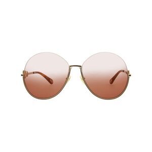 Chloé Round-Frame Metal Sunglasses Gold Womens